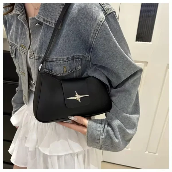 Classic Y2K Small Purse: Vintage PU
  Leather Shoulder Underarm Bag - Image 3