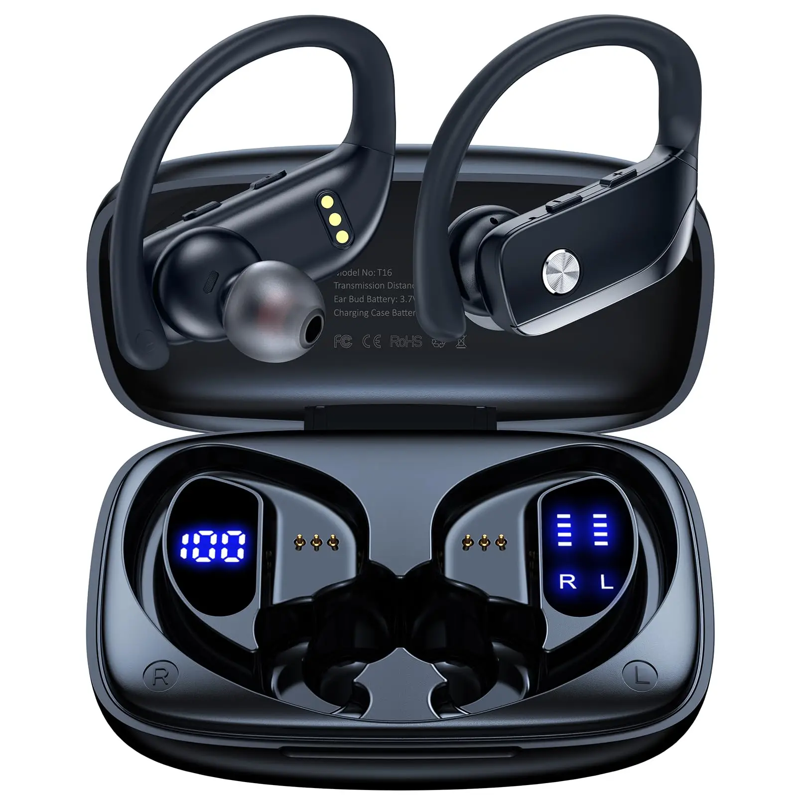 Silnek TWS Earhook Sports Earbuds: LED Display, Handsfree, Noise Cancelling 1 Silnek TWS Earhook Sports Earbuds: LED
  Display, Handsfree, Noise Cancelling