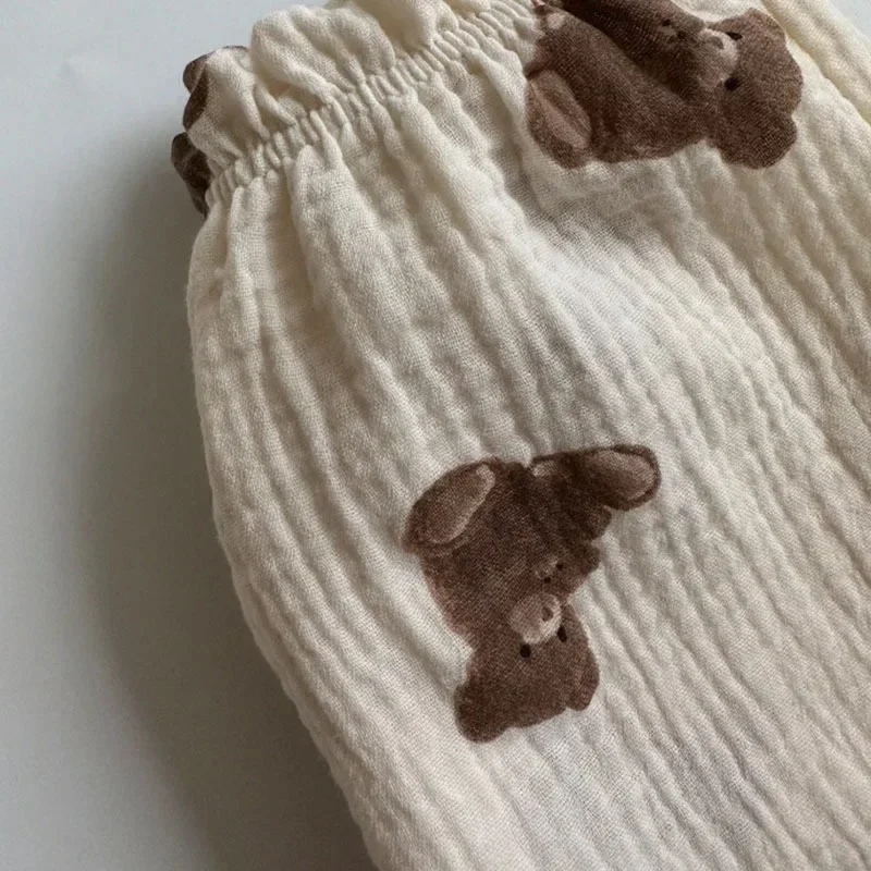 Organic Cotton Baby Pants: Newborn Toddler Cute Print Soft Muslin Capris 4 Organic
  Cotton Baby Pants: Newborn Toddler Cute Print Soft Muslin Capris - Image 4