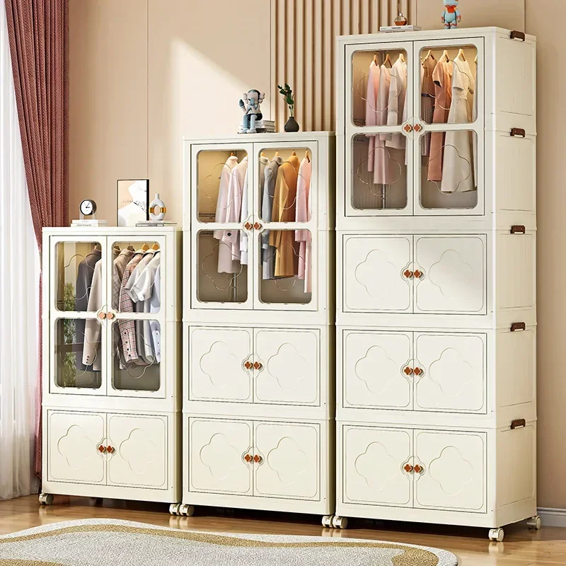 Plastic Folding Wardrobe: Portable
  Clothes Divider, Large Capacity Storage
