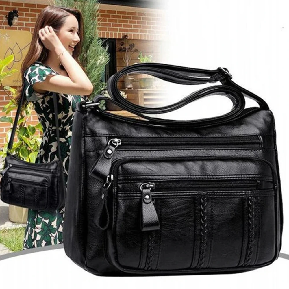 PU Soft Leather Shoulder Bag: Simple
  Ladies Crossbody Purse w/ Adjustable Strap