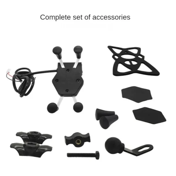 Bike Phone Holder: Universal Handlebar
  Clip & GPS Stand w/ USB Charger - Image 5