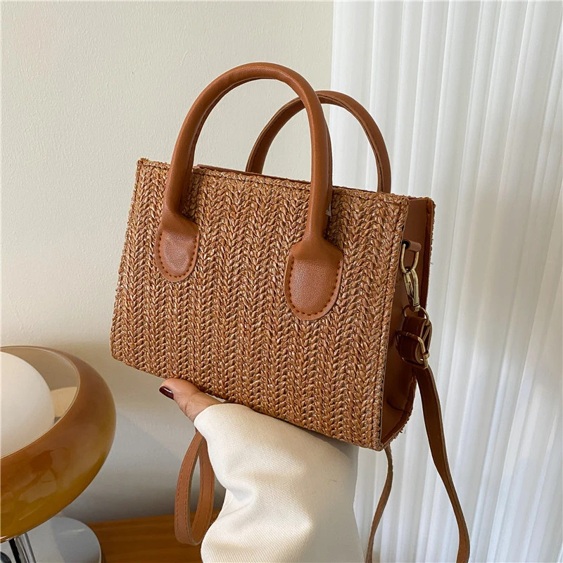 Grass Woven Crossbody Bag: Japanese Flower Handbag, Fashion Shoulder Bag 2 Grass Woven Crossbody Bag: Japanese
  Flower Handbag, Fashion Shoulder Bag - Image 2