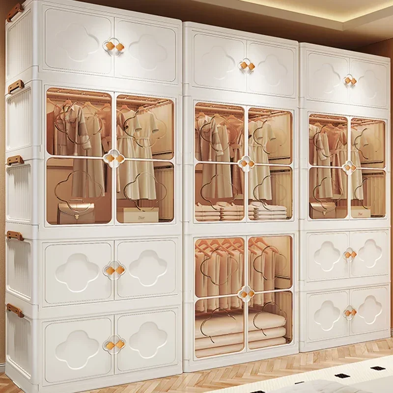 Children's Folding Wardrobe: Plastic
  Storage Bins for Toys & Clothing