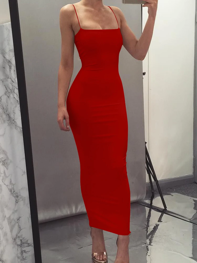 High Elastic Sleeveless Backless Long Sling Dress - Club & Sexy Suspender 3 High Elastic Sleeveless Backless Long
  Sling Dress - Club & Sexy Suspender - Image 3