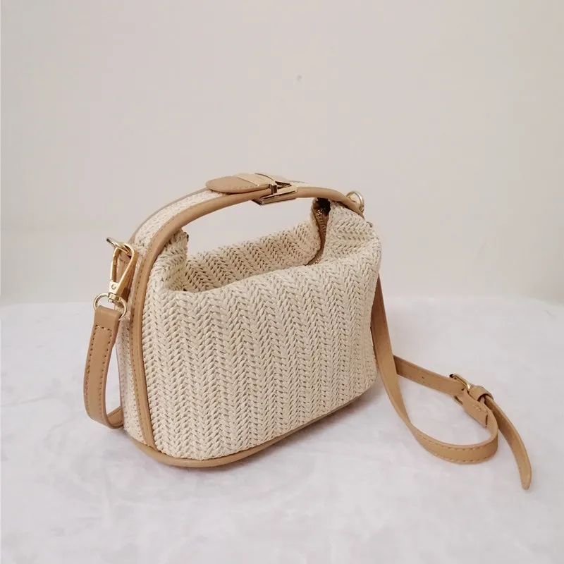 Straw Crossbody Bag: Bohemian Small Knit
  Summer Purse & Beach Bag