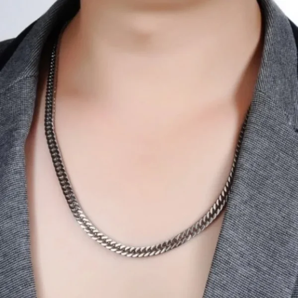 HNSP Thick Stainless Steel Cuban Chain
  Necklace for Men (8mm-14mm) - Image 5