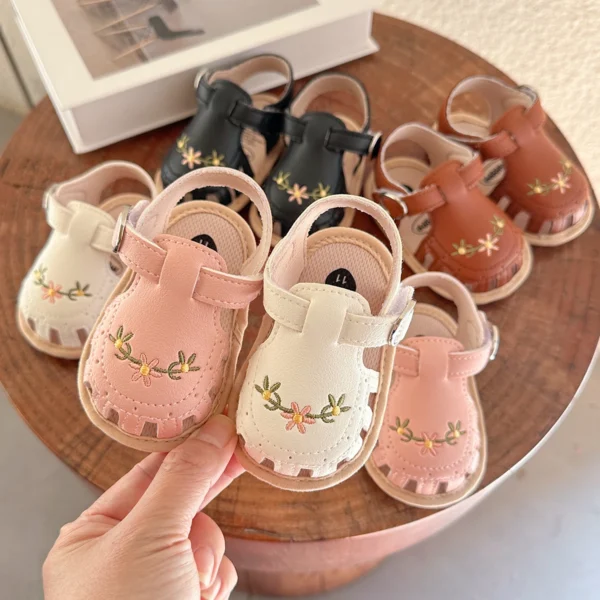 Infant Boy
  Girl Sandals: Summer Wedding Dress Flat Shoes First Walkers - Image 2