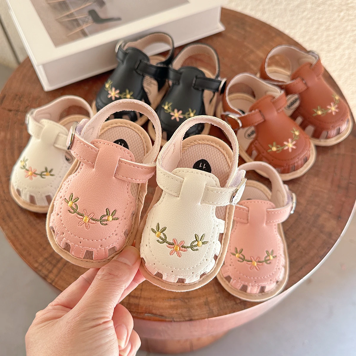 Infant Boy Girl Sandals: Summer Wedding Dress Flat Shoes First Walkers 2 Infant Boy
  Girl Sandals: Summer Wedding Dress Flat Shoes First Walkers - Image 2
