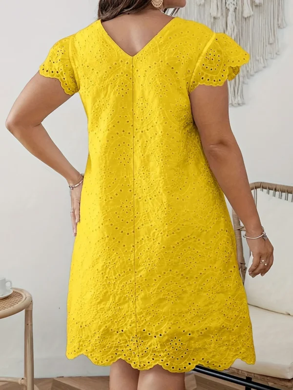 Ladies' Elegant Plus Size Woven Dress
  (Solid Color) - Image 5