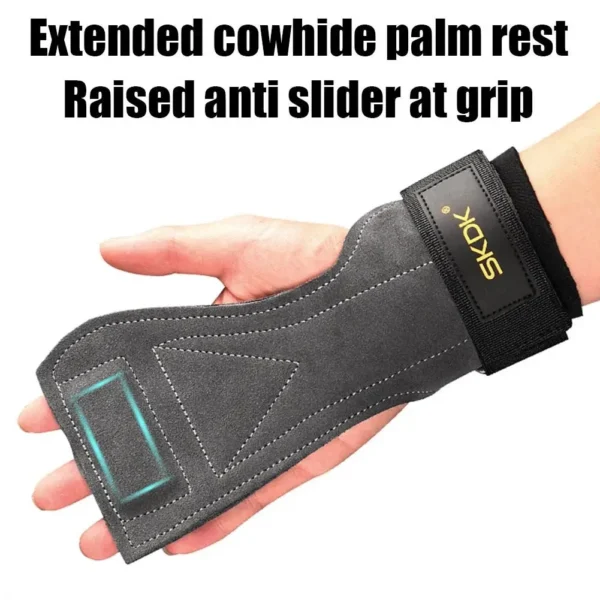 2PCS Gym
  Gloves: Anti-Slip, Hard Pull Grip Strength Band for Wrist Protection - Image 5