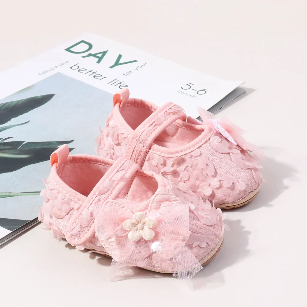 Newborn Baby
  Girl Shoes: Beautiful Flower Fairy Princess First Walking