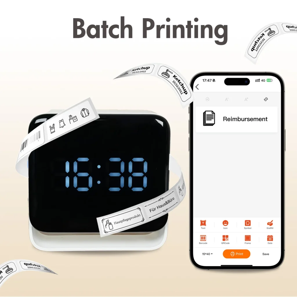 Label Maker
  Printer Wireless Bluetooth with Paper Stickable Roll Portable Fast Printing
  Mini Thermal Printer Paper for Home Use