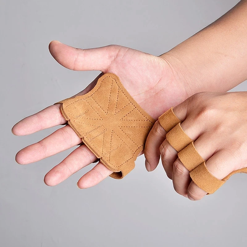Leather
  Weight Lifting Gloves: Palm Protection, Pull Ups Workout Grips