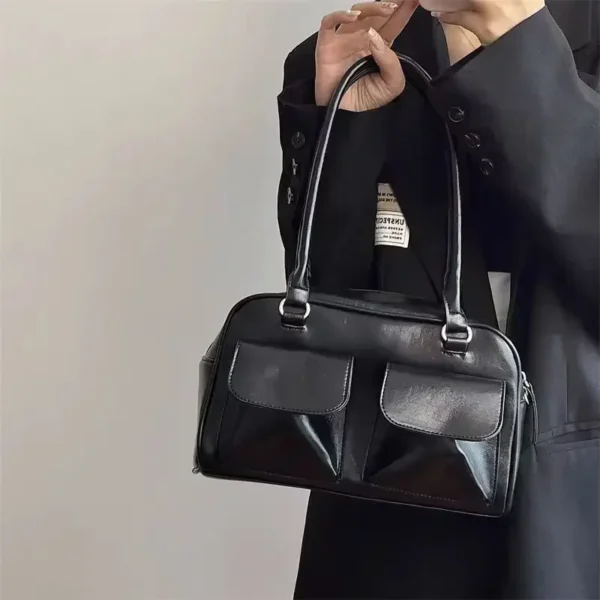 Vintage Business Shoulder Bag: PU
  Leather Large Tote Purse for Commuting
