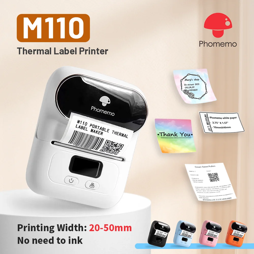 Phomemo M110
  Mini Thermal Printer: Self-Adhesive Label Maker (Multi-Rolls)
