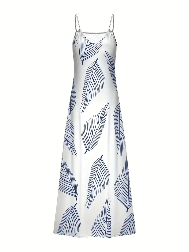 3D Owl Vintage Print Long Dress: Sleeveless Tribal Pattern Spaghetti Strap 4 3D Owl Vintage Print Long Dress:
  Sleeveless Tribal Pattern Spaghetti Strap - Image 4