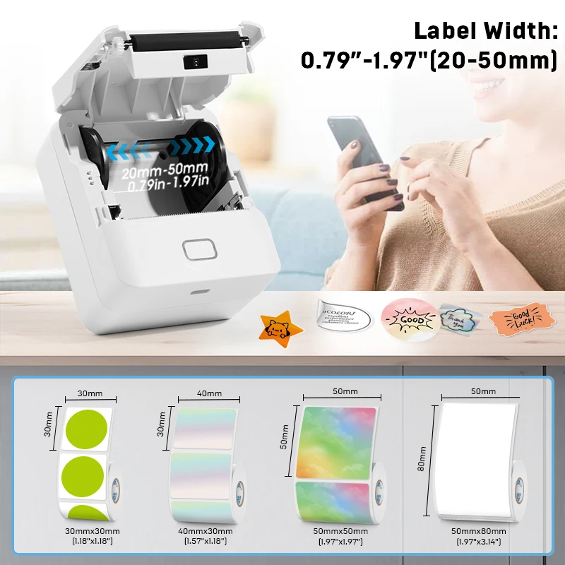 KAYSION Color Label Printer: Mini Portable Thermal Sticker Maker (SK20) 4 KAYSION Color
  Label Printer: Mini Portable Thermal Sticker Maker (SK20) - Image 4