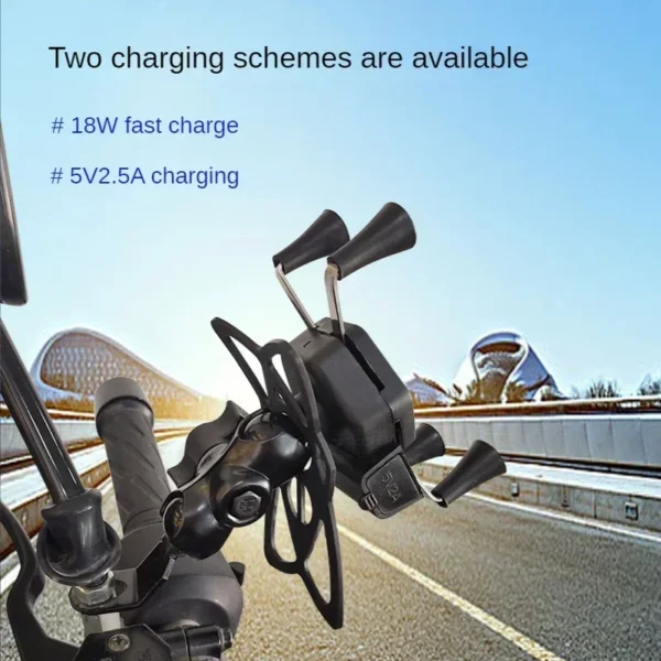 Bike Phone Holder: Universal Handlebar
  Clip & GPS Stand w/ USB Charger - Image 6