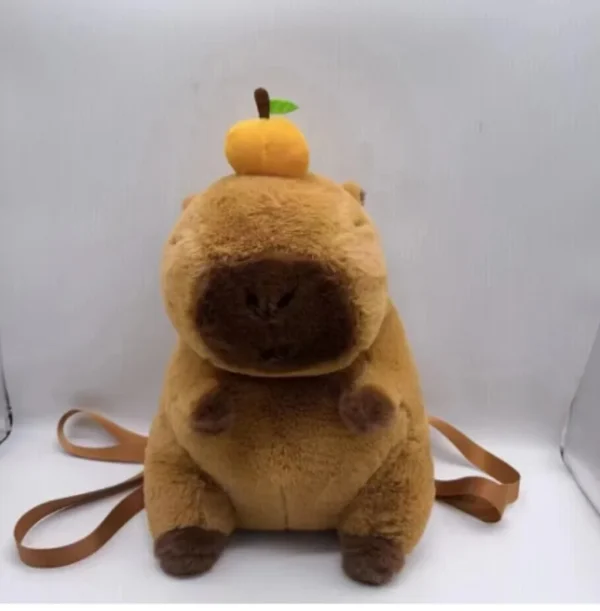 Capybara Plush Backpack: Kawaii Fashion
  Doll Fur Bag for Kids & Gifts - Image 5