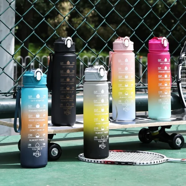 800ML Large
  Capacity Sports Water Bottle: Leak Proof Plastic Cup with Scale