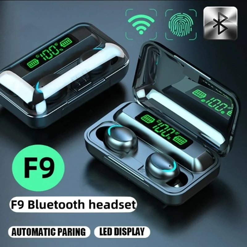 TWS F9-5 Wireless Earbuds: Bluetooth
  Hifi Stereo, Sports Headset w/ Mic