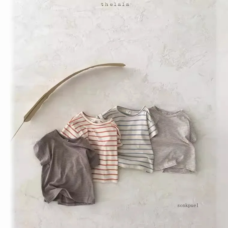 Baby Boy Stripe Shirt: Summer Casual Short Bat Sleeve Cotton Tops 3 Baby Boy
  Stripe Shirt: Summer Casual Short Bat Sleeve Cotton Tops - Image 3