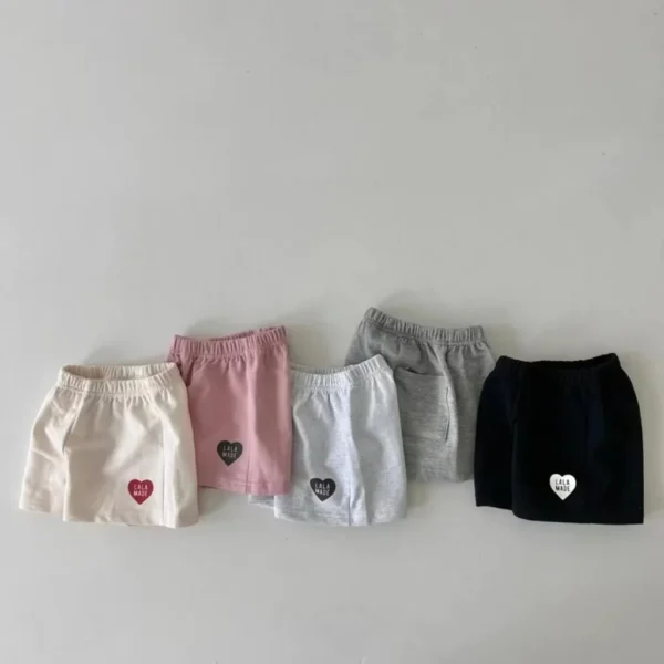 K2423 Summer
  Baby Shorts: Thin Cotton Elastic Waist Love Letters Casual - Image 7
