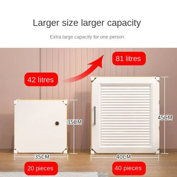 Household Folding Wardrobe: Dustproof
  Plastic Collapsible Storage Closet - Image 2