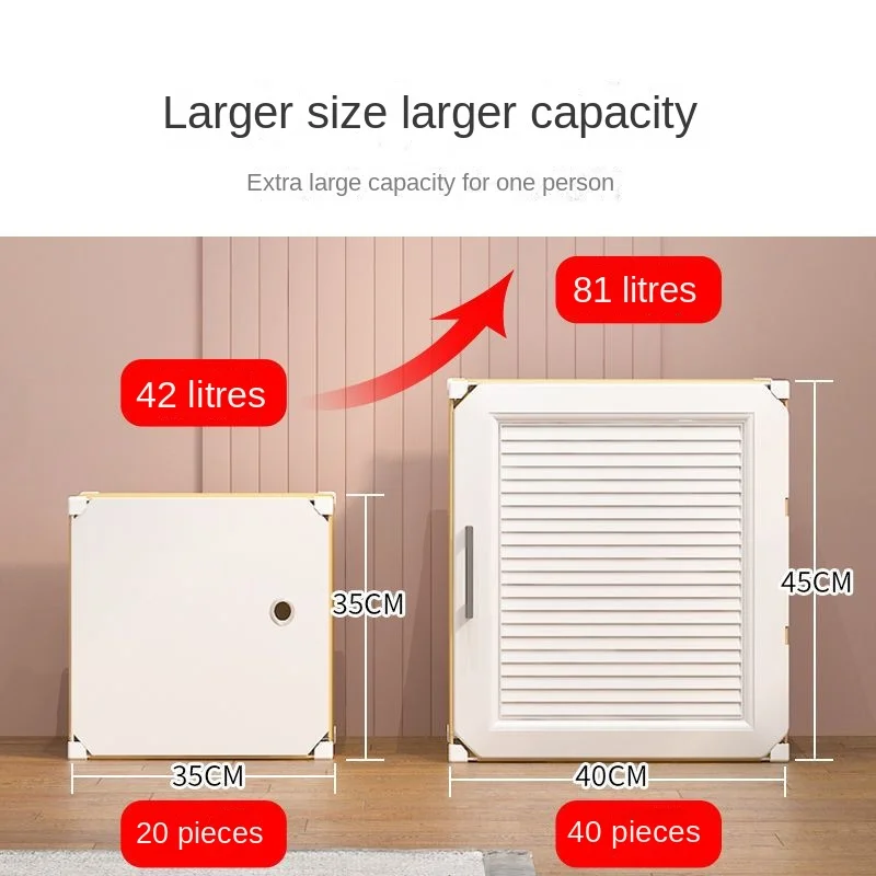 Household Folding Wardrobe: Dustproof Plastic Collapsible Storage Closet 2 Household Folding Wardrobe: Dustproof
  Plastic Collapsible Storage Closet - Image 2