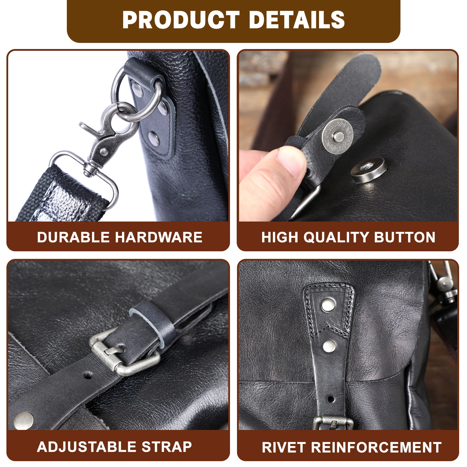 JEEP BULUO Men's Business Briefcase: Large 13.3" Laptop Work Travel Bag 4 JEEP BULUO Men's Business Briefcase:
  Large 13.3" Laptop Work Travel Bag - Image 4