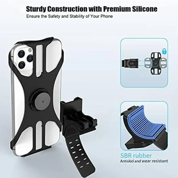 360° Removable Phone Holder: Universal
  Mount for Bike/Motorcycle (4"-7") - Image 2