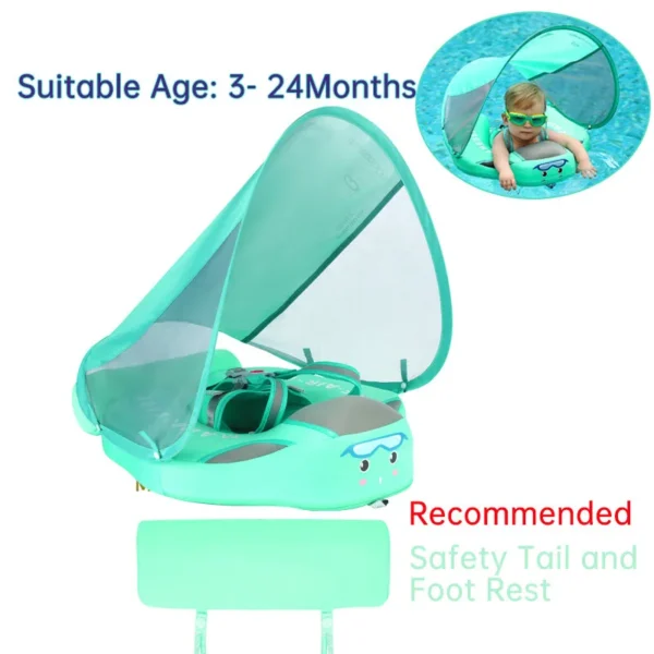 Mambobaby
  Float w/ Canopy: Non-Inflatable Swim Trainer for Pool - Image 6
