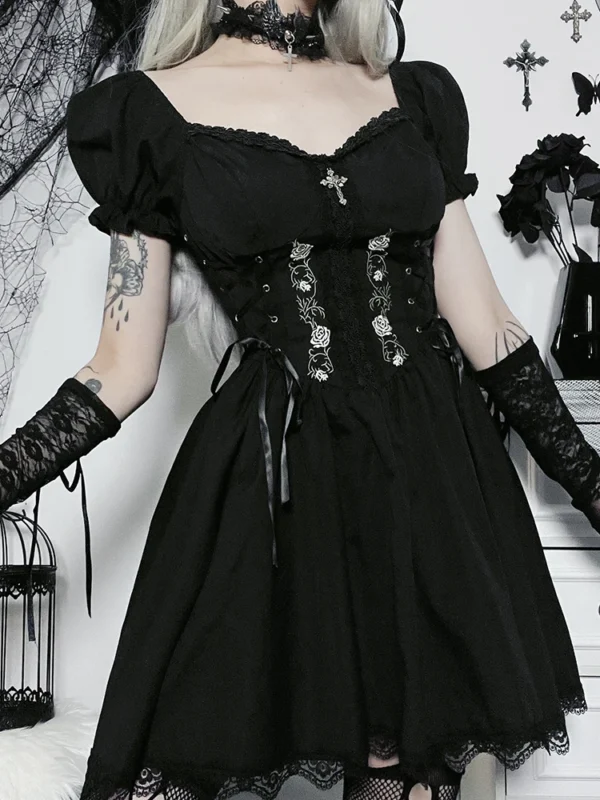 AltGoth Vintage Gothic Dress: Lace Up
  Corset, Harajuku Streetwear Lolita - Image 5