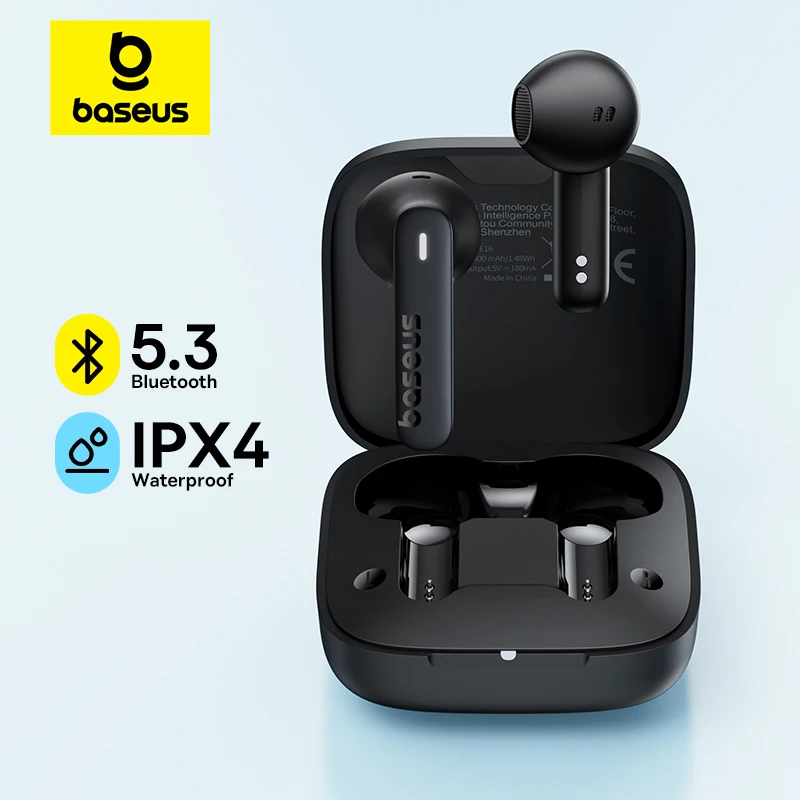 Baseus Bowie E16 TWS Earphones: BT 5.3,
  IPX4 Waterproof, 30H Playtime