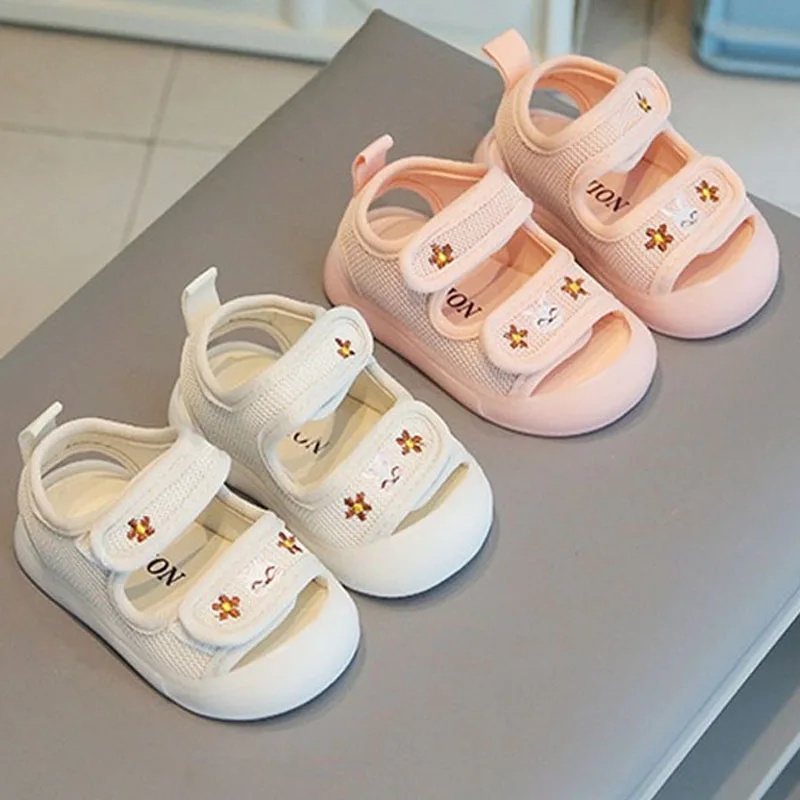 Baby Soft
  Sole Summer Sandals: Mesh Breathable Embroidered Non-Slip