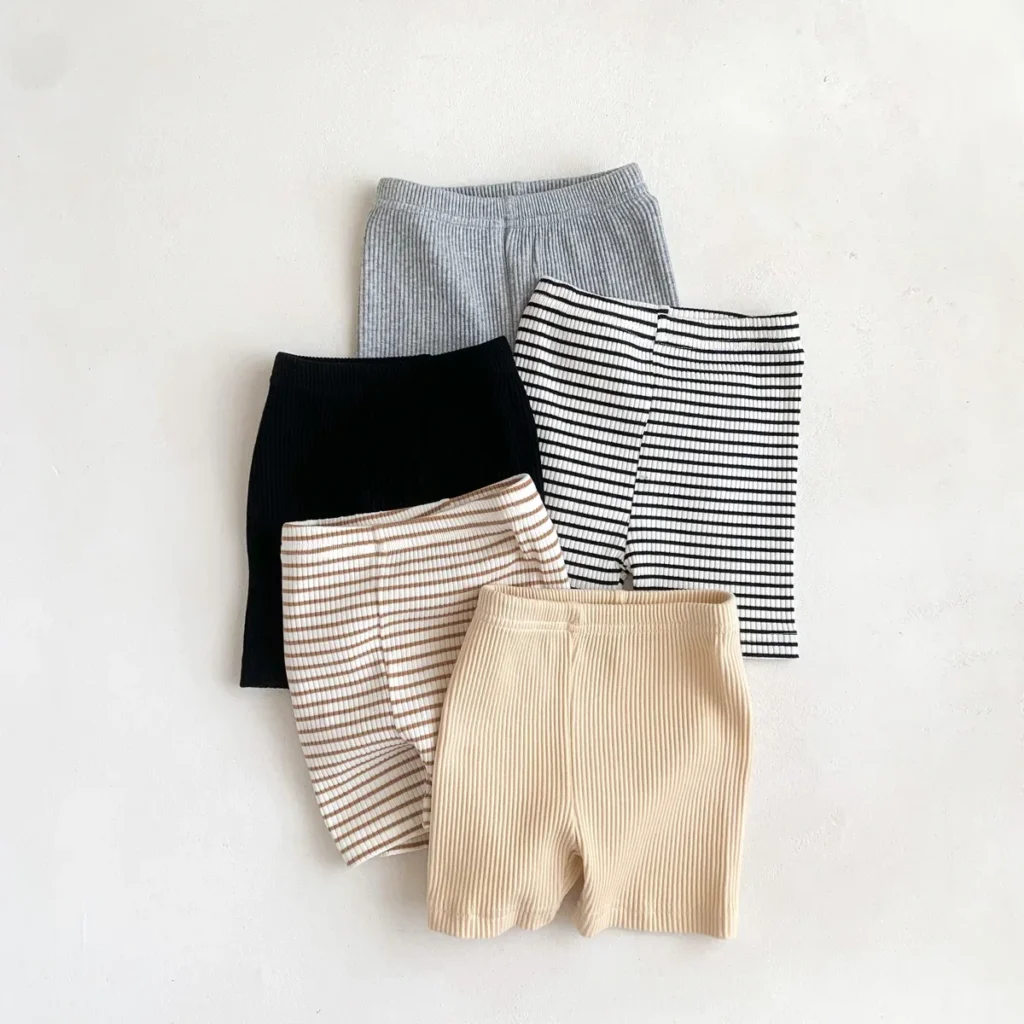Baby Trousers
  Pants: Ribbed Elastic Striped Casual Infant Clothing