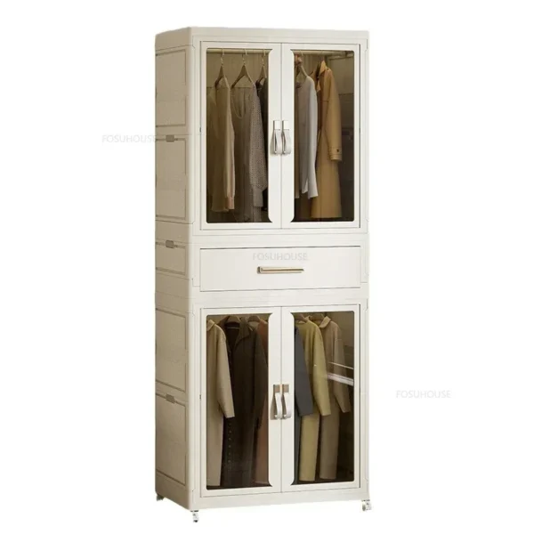 Simple Folding Wardrobe: Multi-layer
  Dustproof Partition Closet Storage - Image 2