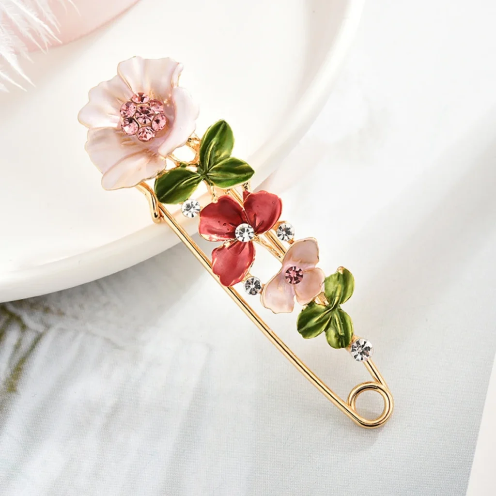 Sweet Flower Brooch Pin: Shiny
  Rhinestones, All-Match Versatile Corsage