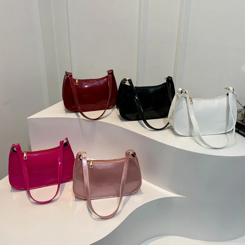 Vintage Patent Leather Shoulder Bag: Fashion Casual Designer Underarm Hobo 2 Vintage Patent Leather Shoulder Bag:
  Fashion Casual Designer Underarm Hobo - Image 2