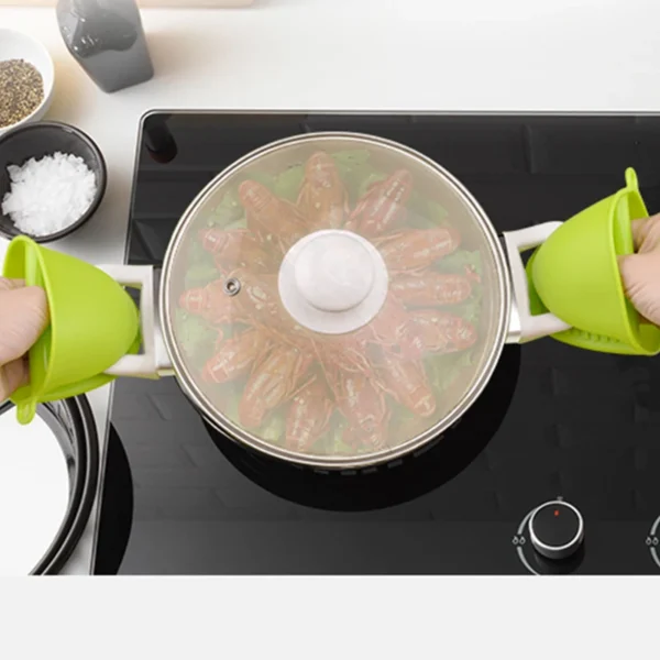 1Pc Silicone Oven Mitts: Heat Resistant
  Pinch Grips & Pot Holder for Kitchen - Image 4