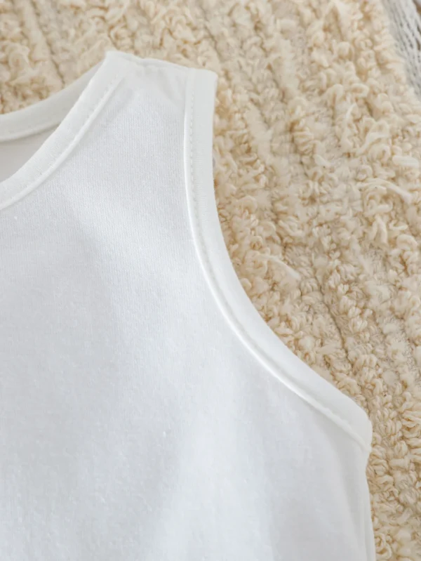 4PCS Unisex
  Baby Vest Top: Pure Solid Colors Sleeveless Sporty Tank (1-2Y) - Image 5