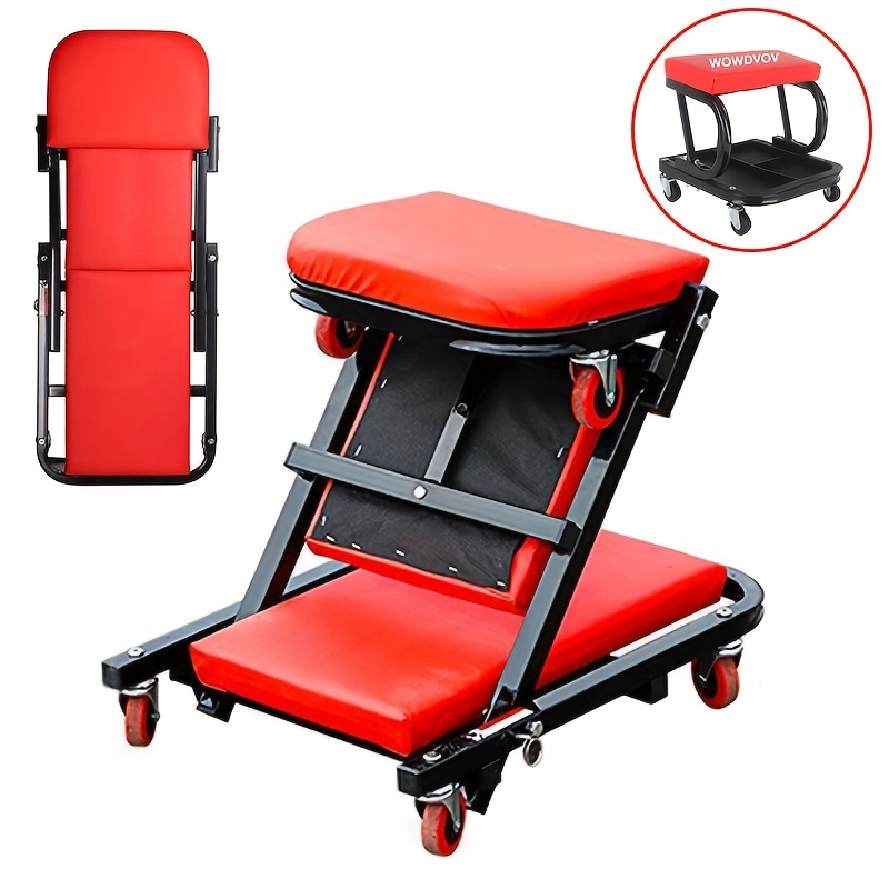 Foldable Z-Crawler 2-in-1 Seat: 36 Inch,
  300 lb Capacity, Garage Creeper