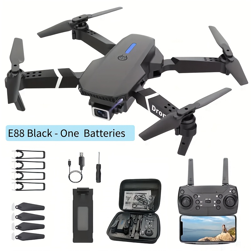 E88 Foldable RC Drone with Camera, APP Control, Real-Time Video (2 Batteries) 5 E88 Foldable RC Drone with Camera, APP
  Control, Real-Time Video (2 Batteries) - Image 5