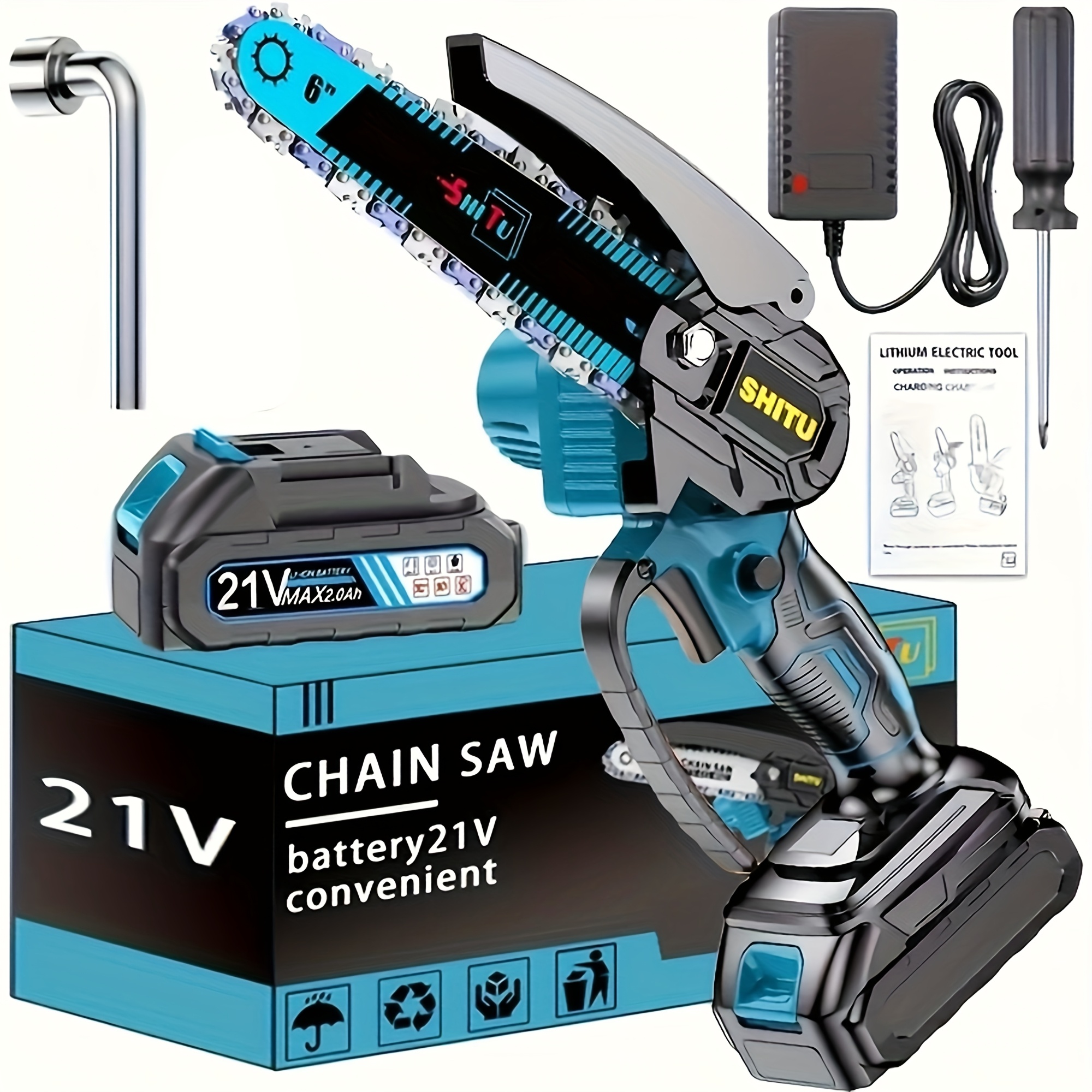 Mini Cordless Chainsaw: Portable, Rechargeable for Garden Trimming & Tree Care 13 Mini Cordless Chainsaw: Portable,  Rechargeable for Garden Trimming & Tree Care - Image 13