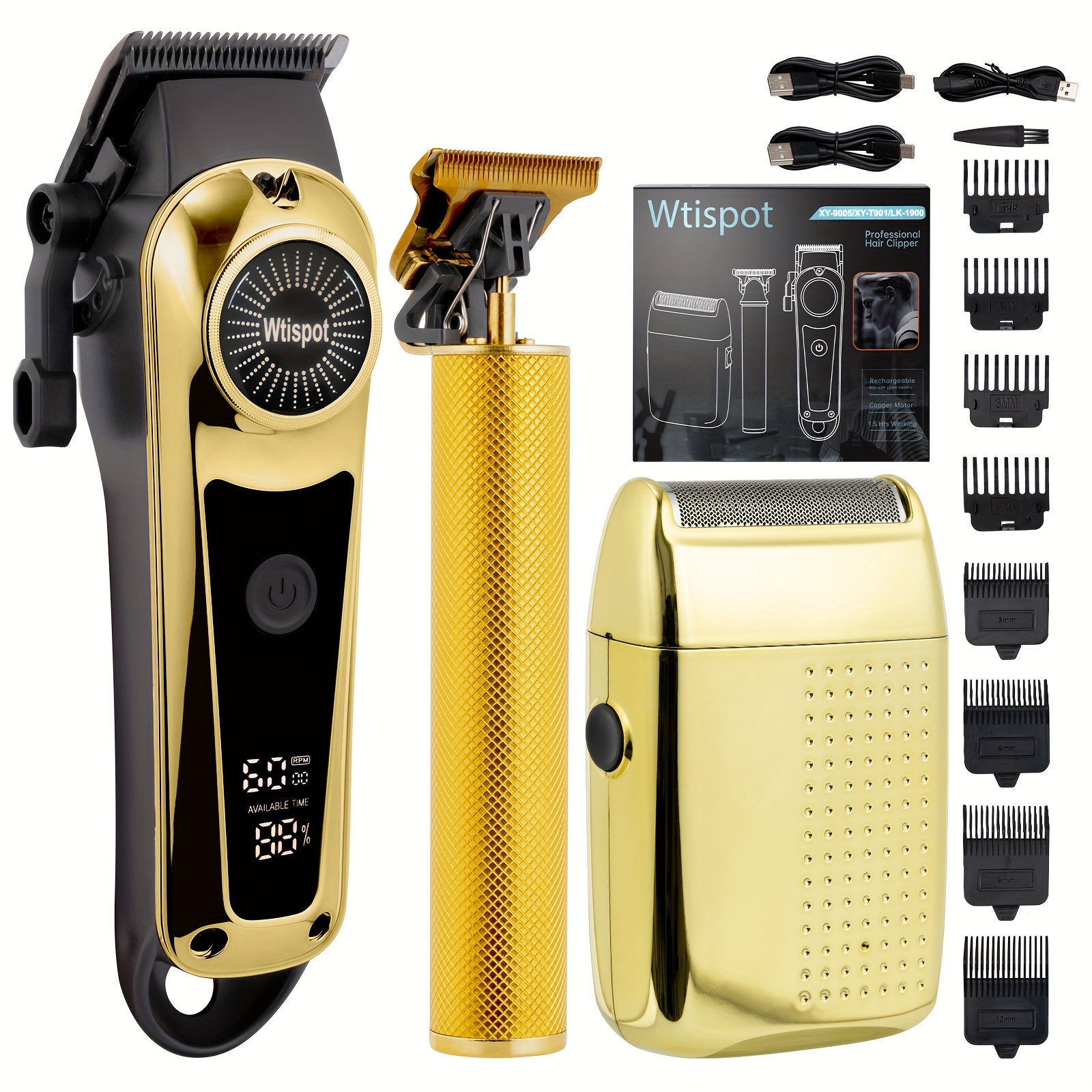 Professional Golden Hair Clipper & Trimmer Set for Men (3-Piece) 2 Professional Golden Hair Clipper &
  Trimmer Set for Men (3-Piece) - Image 2