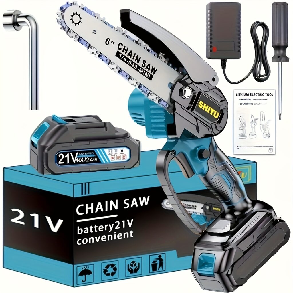 Mini Cordless Chainsaw: Portable,  Rechargeable for Garden Trimming & Tree Care