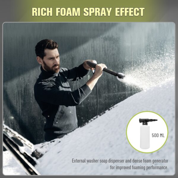 4800PSI Electric Pressure Washer: 25FT
  Hose, Foam Cannon, 4 Nozzles - Image 7