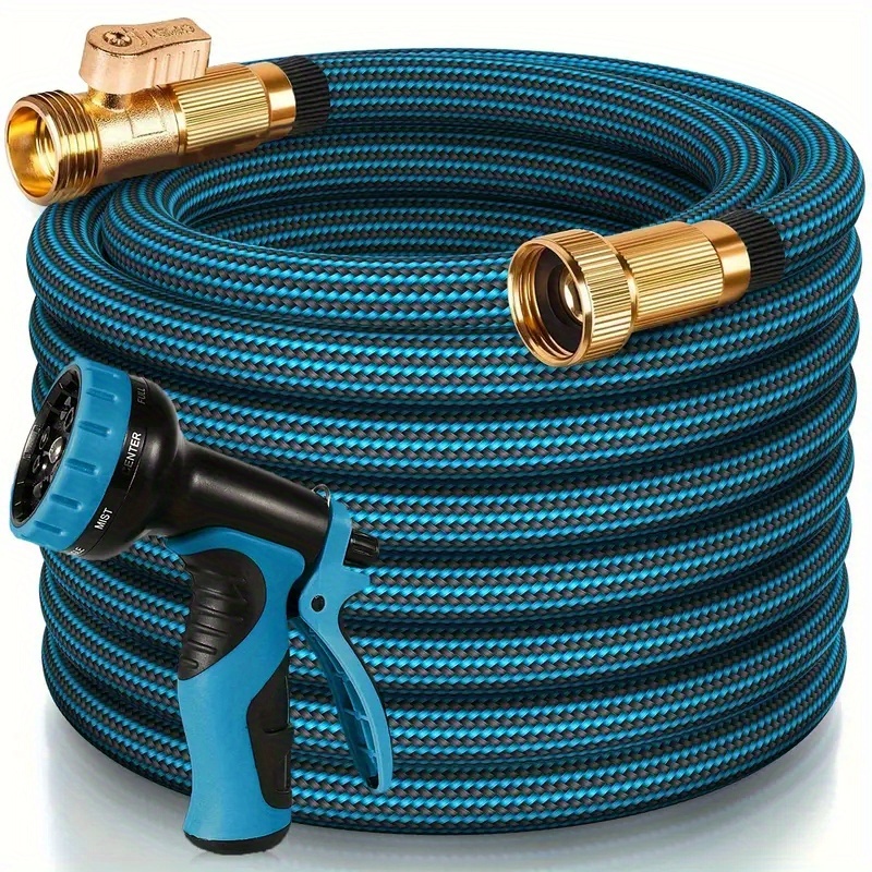 100ft Heavy-Duty Garden Hose: Solid
  Brass, Non-Expandable, Leakproof