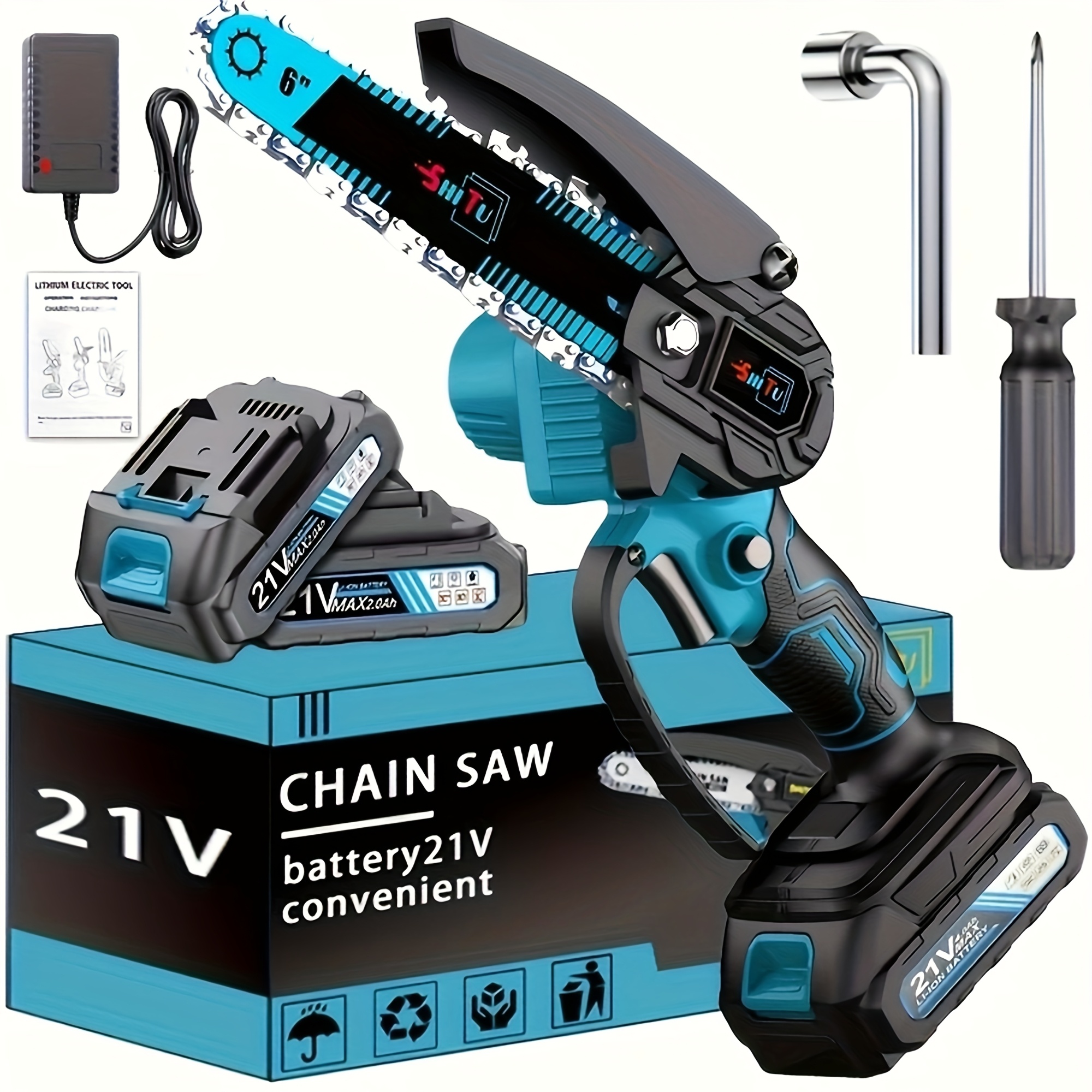 Mini Cordless Chainsaw: Portable, Rechargeable for Garden Trimming & Tree Care 8 Mini Cordless Chainsaw: Portable,  Rechargeable for Garden Trimming & Tree Care - Image 8